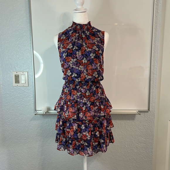 1. State Floral Dress. Tiered Ruffled Smocked waist Large - Picture 1 of 6